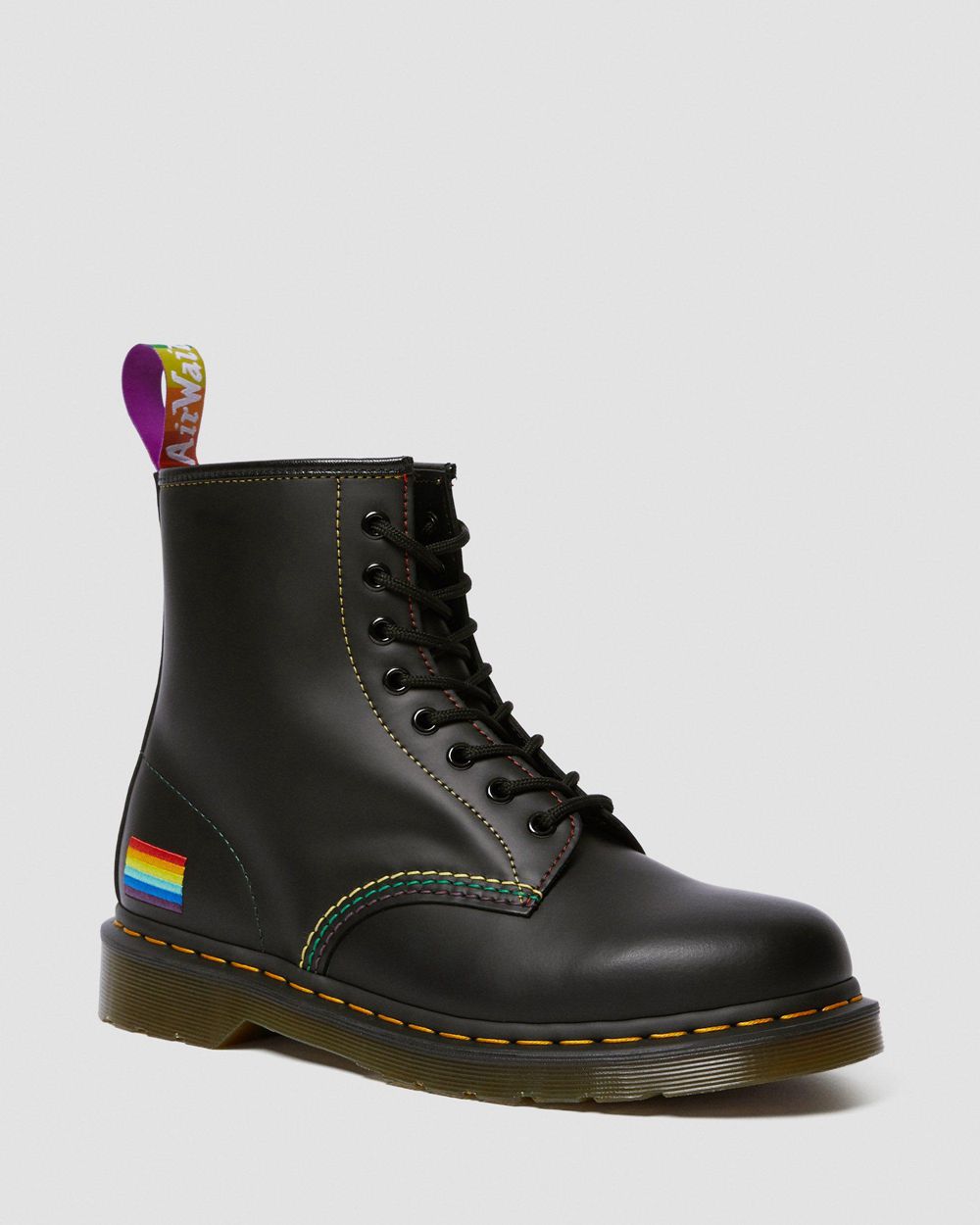 Dr Martens 1460 For Pride Smooth Kožené Šnurovacie Topánkylar Panske ( Čierne ) SK 675-ESYVCH